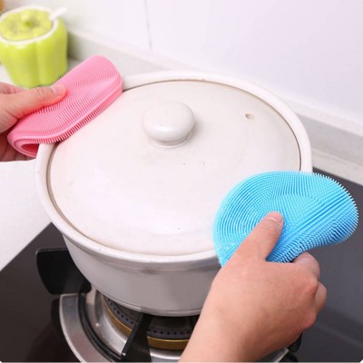 Fruit and Vegetable Washer Silicone Dish Washing Brush in Kitchen